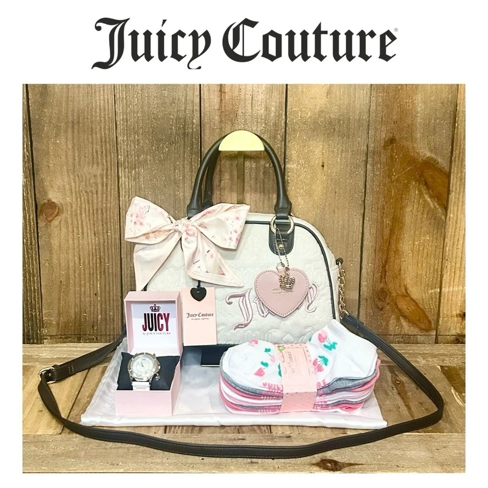 Juicy Couture White and Black Satchel